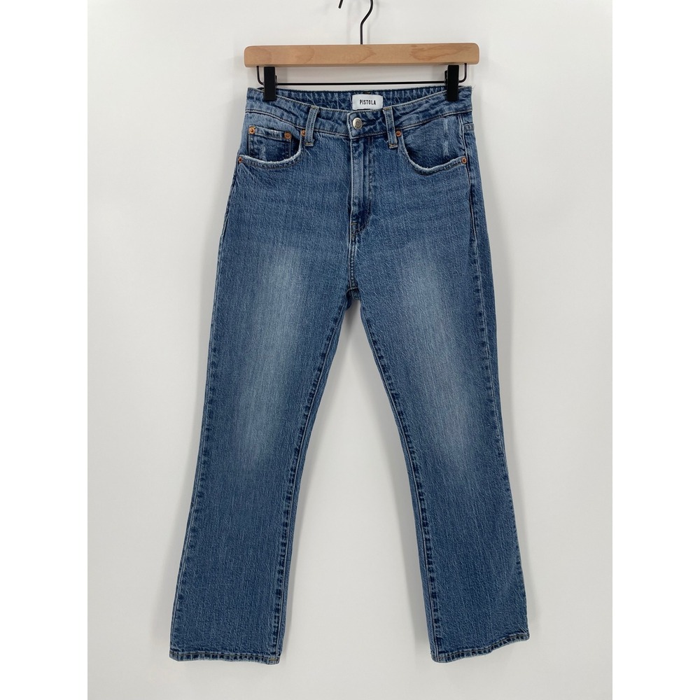 Pistola Straight Leg Jeans Womens 26 Medium Wash Organic Cotton Denim
